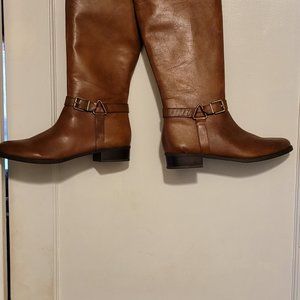 cognac leather boot